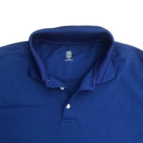 PGA Tour Men’s Polo Shirt Blue Size Large Short Sleeve Collared Pullover - Picture 2 of 7